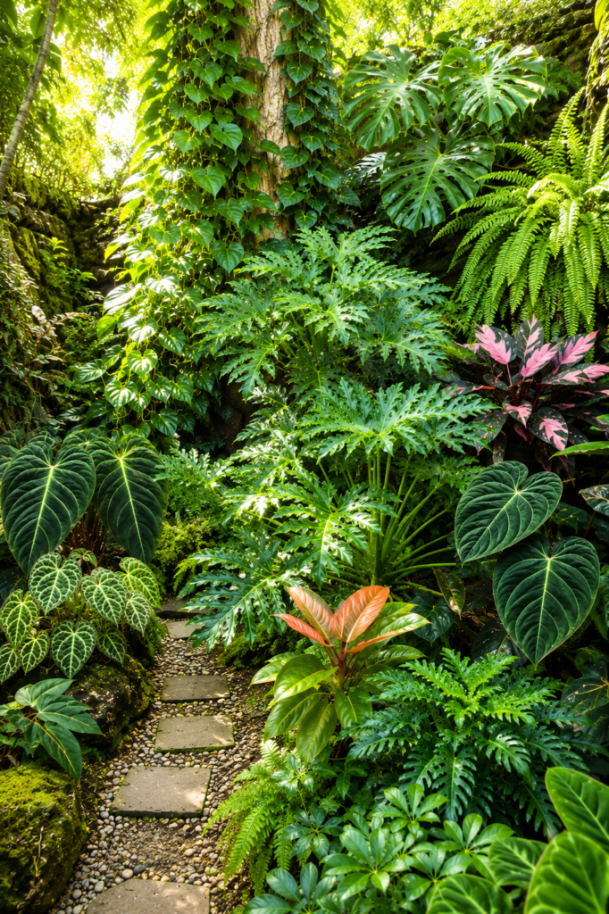 Jardin de philodendrons